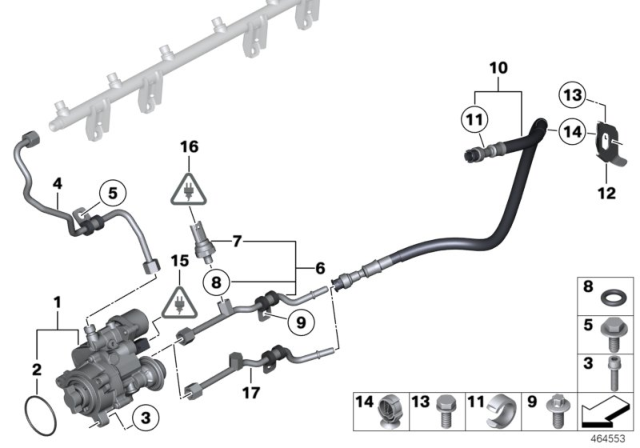2011 BMW X5  Feed Line Diagram for 13647604407