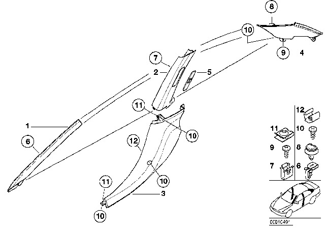 2000 BMW Z3 M  Cover Diagram for 51438401889