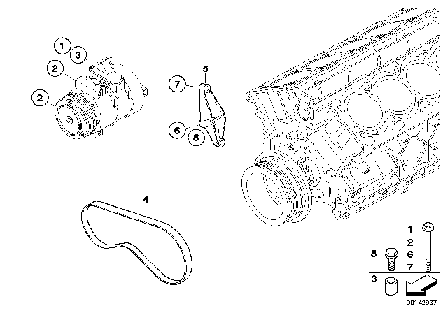 2004 BMW 745i  Hex Bolt With Washer Diagram for 07119900393