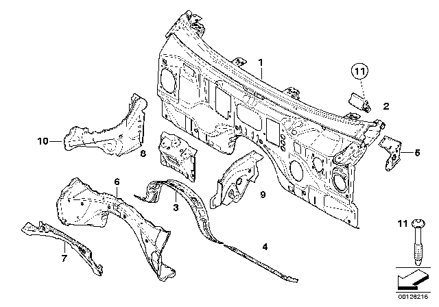 2008 BMW M6  Steering Column Support Diagram for 41137111815