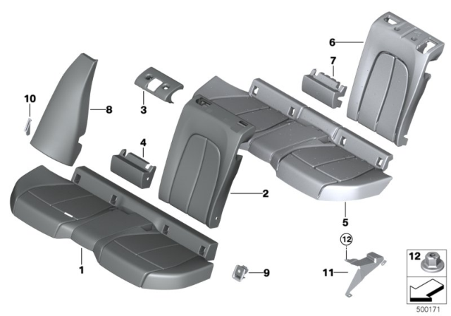 2020 BMW 228i xDrive Gran Coupe  FOAM PAD, BASE SEAT Diagram for 52209459549