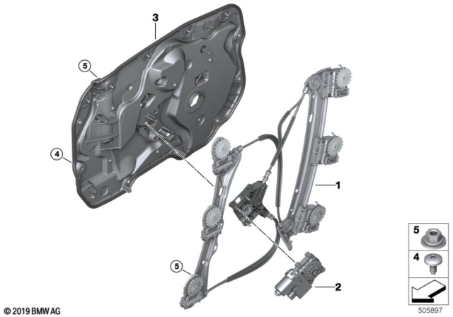 2020 BMW 228i xDrive Gran Coupe  DRIVE FOR WINDOW LIFTER, FRO Diagram for 61359854229