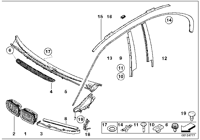2004 BMW 330i  Fixing Clamp Right Diagram for 51138189020