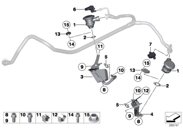 2011 BMW 760Li  Differential Pressure Sensor Diagram for 11727574306