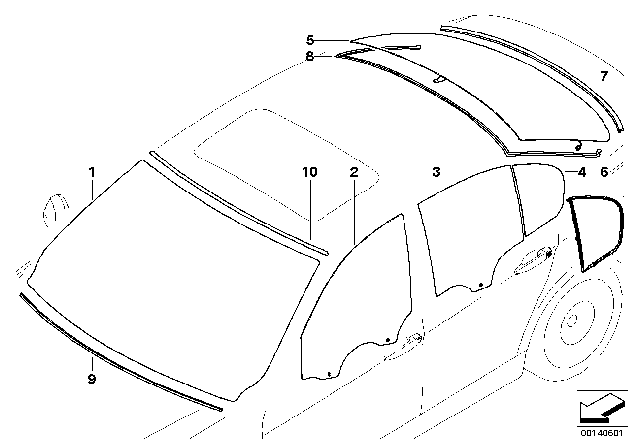 2011 BMW 335d  Green Windscrn, Gr.Shade Band+Rain Sensor Diagram for 51317186790