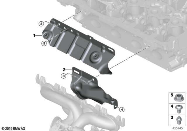 2020 BMW 530e  Heat Shield, Exhaust Manifold Diagram for 11658684919
