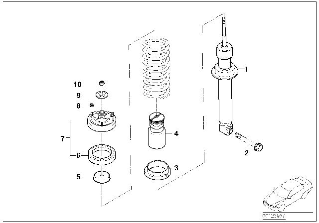 2009 BMW 550i Rear Strut Shock Spring Set Diagram for 33526785981