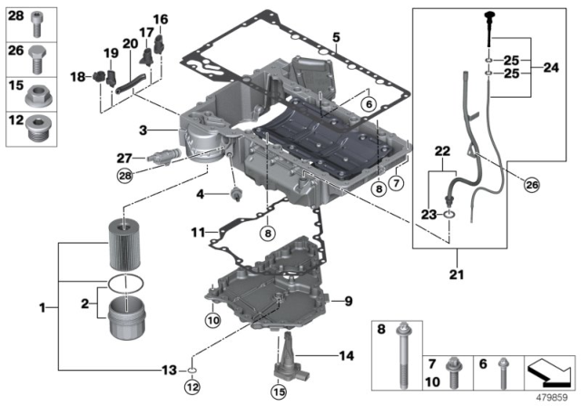 2019 BMW 750i  Oil Pan Gasket Diagram for 11138601061