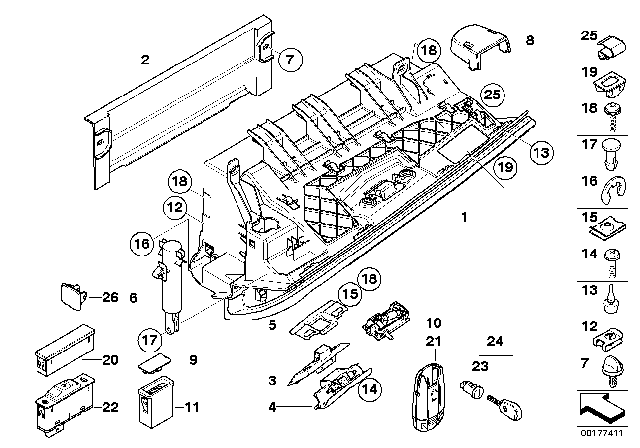 2012 BMW 335is Support For Chargeable Handlamp Diagram for 61138352336