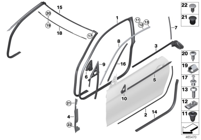 2015 BMW M4 Seal, Outer Left Mirror Triangle Diagram for 51337284421