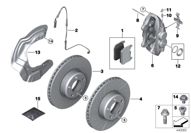 2017 BMW 340i Repair Set Brake Caliper Diagram for 34116850935