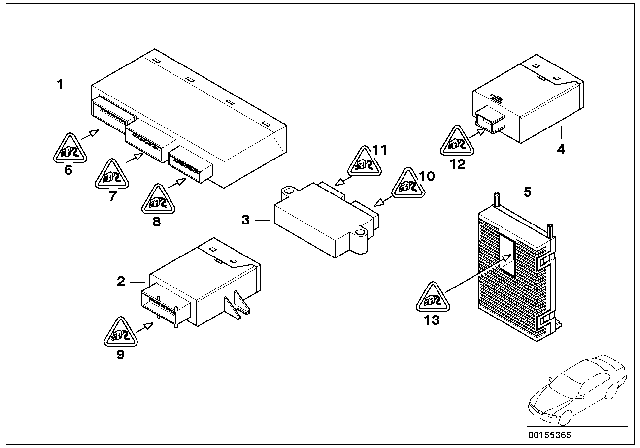 2005 BMW X3 Sunroof Control Module Diagram for 61359146244