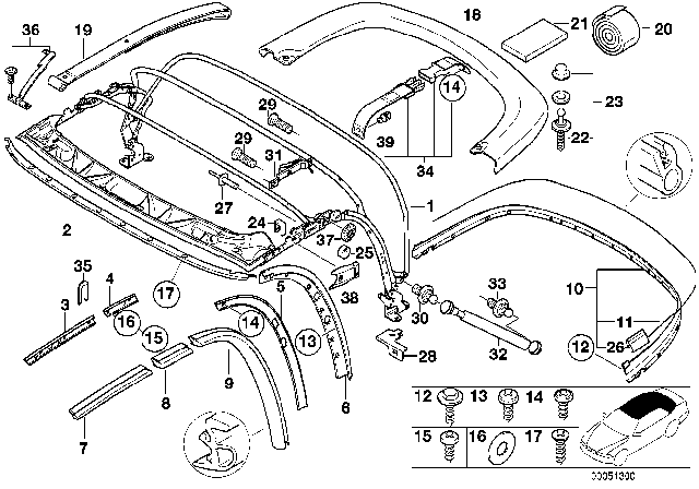 2000 BMW Z3 M  Countersunk Screw Diagram for 54318398781