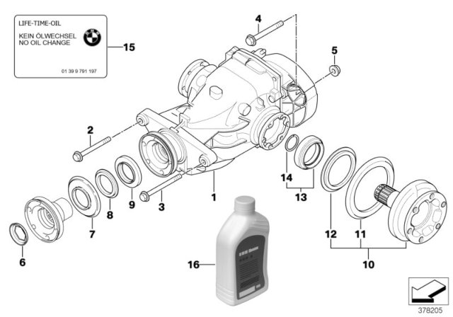 2010 BMW 535i xDrive  Drive Flange Output Diagram for 33131428250