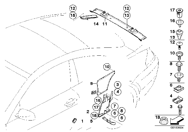 2005 BMW 645Ci  Cover, Lateral Body Part Rear Left Diagram for 51717115395