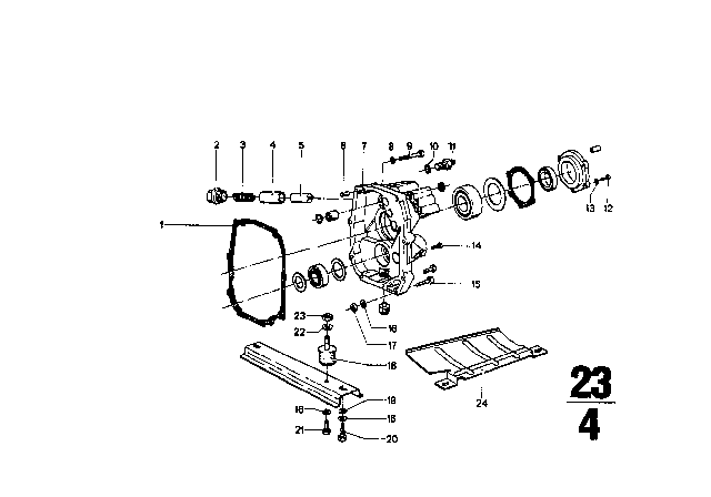 1967 BMW 1602 Switch, Reversing Light And Idle Gear Diagram for 23141352153