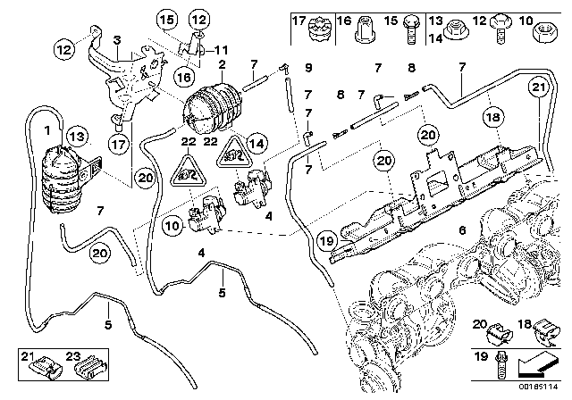 2008 BMW 535i  Bracket, Vacuum Reservoir Diagram for 11657577993