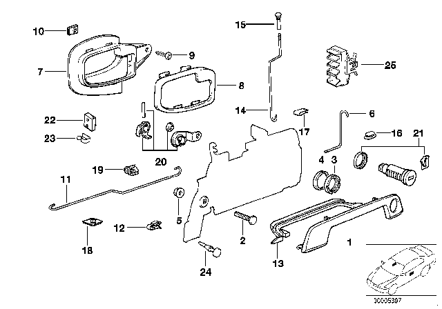 1993 BMW 325is  Lock Cylinder Repair Kit Left Diagram for 51218135959