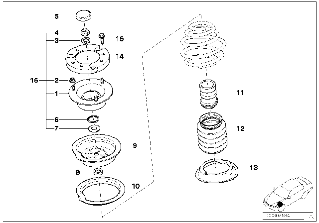 1999 BMW 528i  Repair Kit, Support Bearing Diagram for 31352298910