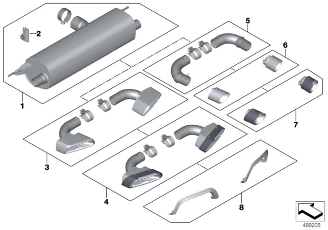 2018 BMW 530i  M Performance Exhaust System Diagram for 18302431035