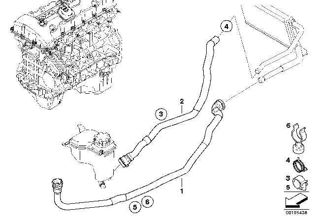 2013 BMW 335i  Hose Clamp Diagram for 64216963248