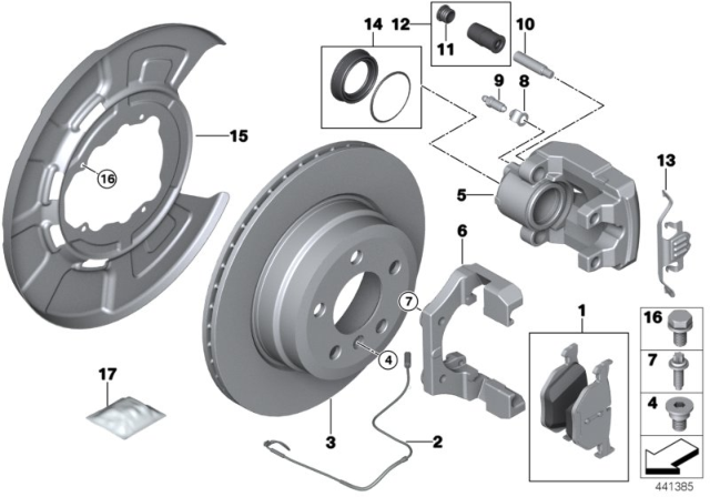 2018 BMW X5  Repair Set Brake Caliper Diagram for 34216769103