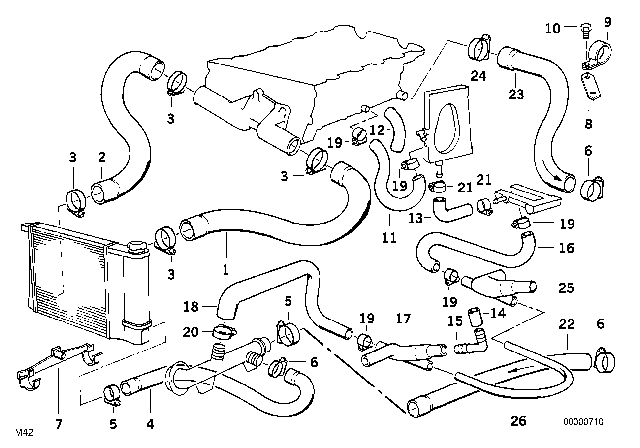 1991 BMW 318is  Cooler Hose Diagram for 11531714636