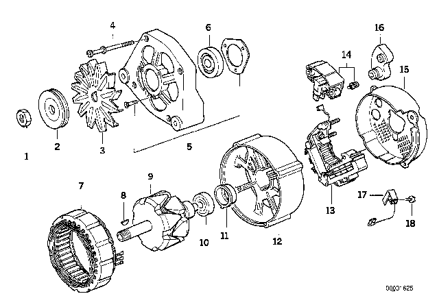 1995 BMW 318i Pulley Diagram for 12311739200