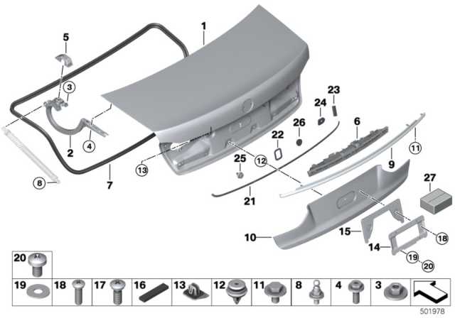 2016 BMW 750i  TRUNK LID, ALUMINUM Diagram for 41009481034