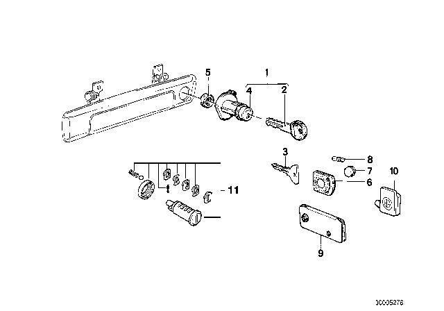 1987 BMW 635CSi  Catch Key Left Diagram for 51211851987