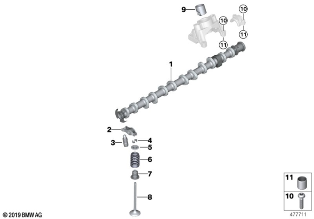 2020 BMW 840i Gran Coupe  CAMSHAFT EXHAUST Diagram for 11318631648