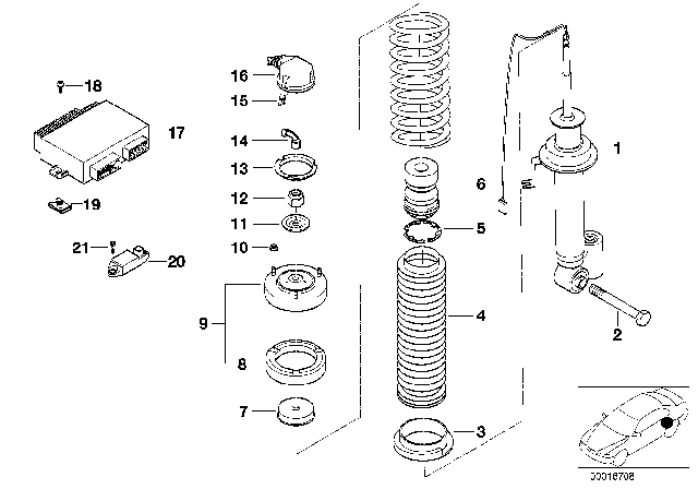 1998 BMW 740i  Plate Diagram for 37121090307
