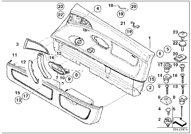 2000 BMW Z8  Bracket, Inside Door Handle, Left, Bottom Diagram for 51218264221