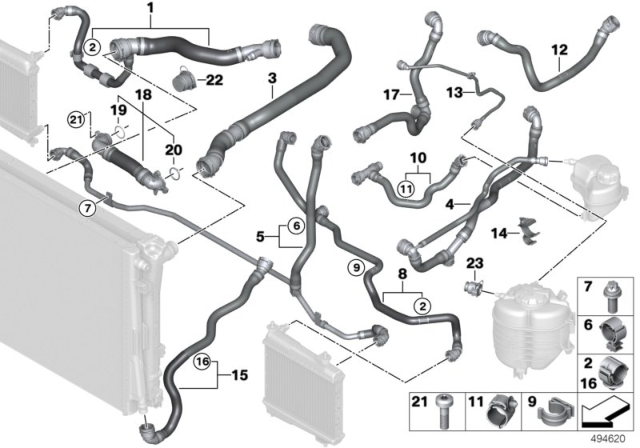 2020 BMW Z4  Pipe Clip Diagram for 17128644287
