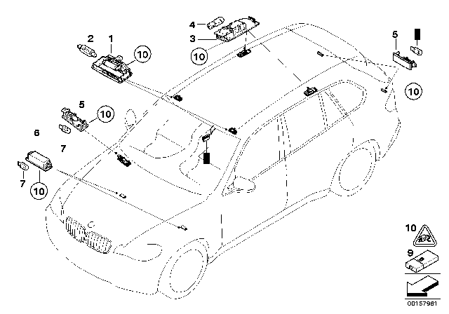 2013 BMW X5 M  Interior Light, Rear Diagram for 63316973624