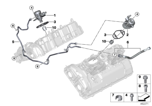 2018 BMW Alpina B7  Left Engine High Pressure Fuel Injection Pump Diagram for 13518601015