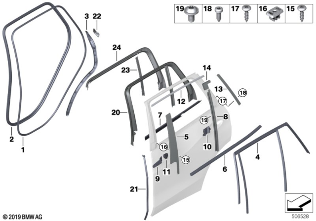 2019 BMW X5  Seal, C-Pillar, Left Diagram for 51762642785