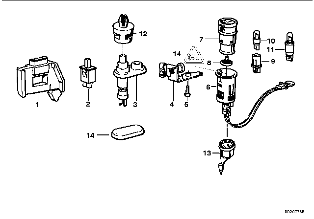 1992 BMW 325i Socket, Cigarette Lighter Diagram for 61341367690