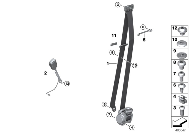 2020 BMW X3 Screw Diagram for 72119909471