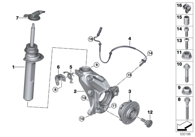 2020 BMW M235i xDrive Gran Coupe  Collar Bolt With Compression Spring Diagram for 33406858534