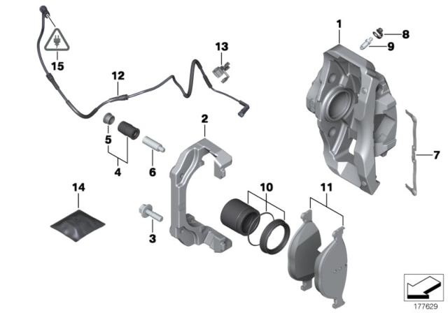 2017 BMW 640i xDrive  Disc Brake Pad Repair Kit Diagram for 34116871557