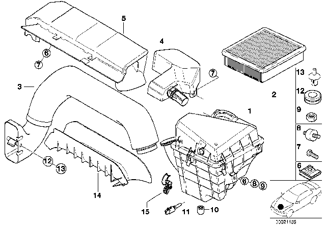 1997 BMW Z3  Air Channel Bracket Diagram for 64548369127