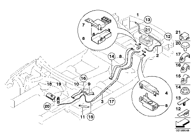 2006 BMW M6  Cover Positive Battery Terminal Diagram for 61136927750