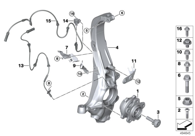 2019 BMW X7  WHEEL HUB WITH BEARING Diagram for 31206895674