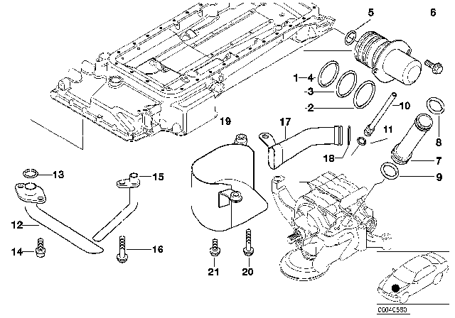2002 BMW M5  Oil Pipe Diagram for 11131406863