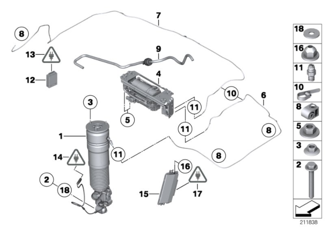 2011 BMW 760Li  Rear Left Air Suspension Struts Diagram for 37126796937