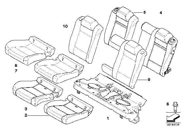 2010 BMW X6 Cover Backrest, Leather, Left Diagram for 52209141279