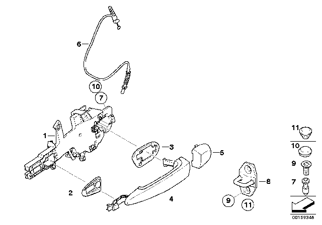 2008 BMW X5  Door Handle, Left Diagram for 51227207567