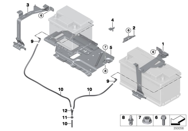 2016 BMW X5 Safety Bar, Battery Diagram for 61217629616