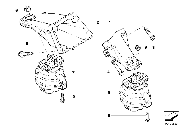 2009 BMW 650i  Engine Mount Left Diagram for 22116762607